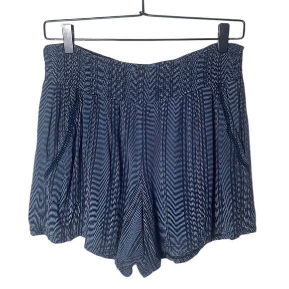 Three Dots Women’s Medium Casual Shorts Pull On Printed Navy Blue - Picture 1 of 7